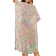 thumbnail image 4 of HELLHERO Pastel Psychedelic Swirl Kimono Cover Up - Lightweight Breathable Beachwear for Summer Vacations, Pool Parties & Tropical Getaways, 4 of 6