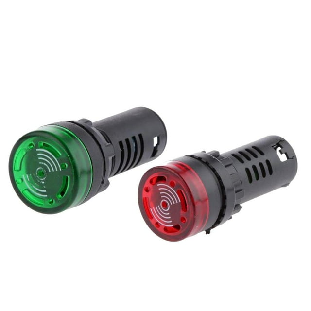 2pcs led lámpara De Señal Del Zumbador W / Zumbador DC / 12V 22mm Montaje En Orificio Hugo Luz de zumbador de señal LED