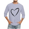 thumbnail image 2 of Jinhomg Plain Graphic Tees for Men 2025 Valentines Day Love Heart T-Shirts Big and Tall Comfy 3/4 Sleeve Crew Neck Tops Casual Holiday Dating Wear Holiday Deals Light Blue XXL, 2 of 5