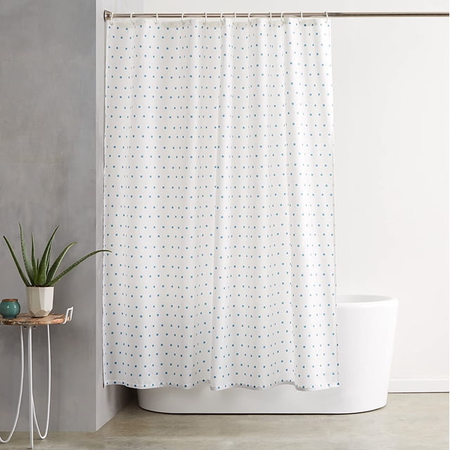 Fabric Shower Curtain - 72 x 72 Inch, Blue Squares