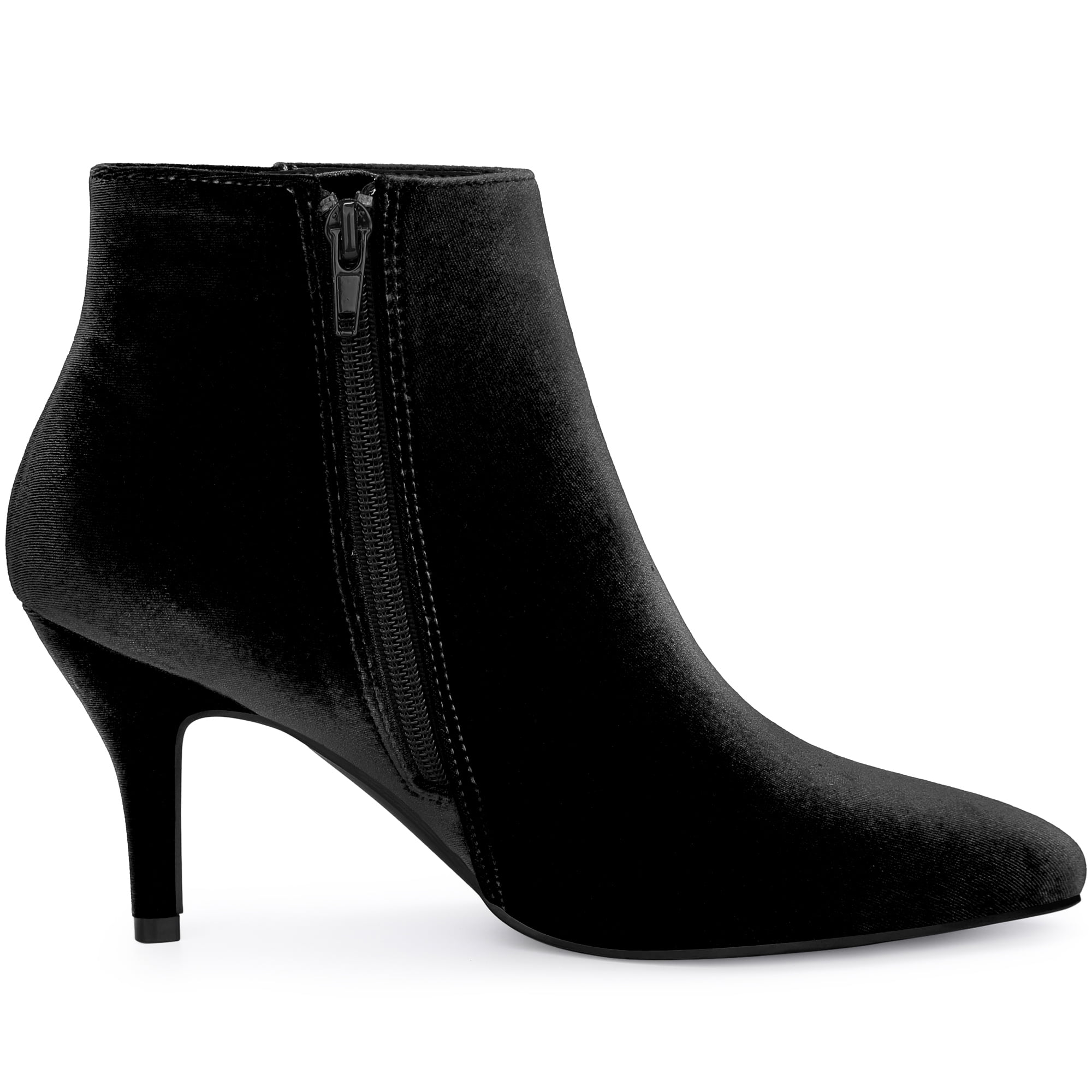DARING DIVA Women's Pointy Toe Stiletto Heels Ankle Boots Black US 7