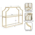 thumbnail image 3 of Kate and Laurel Ciel Modern Glam Wide Two-Tier Wall Shelf, 24 x 20, Gold, Tiered Bathroom Shelves for Over the Toilet Storage or Bedroom Makeup Organizer, 3 of 9