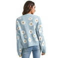 thumbnail image 2 of Auburet Women's Floral Print Cardigan Long Sleeve Open Front Button Down V-Neck Knitted Sweaters, 2 of 3