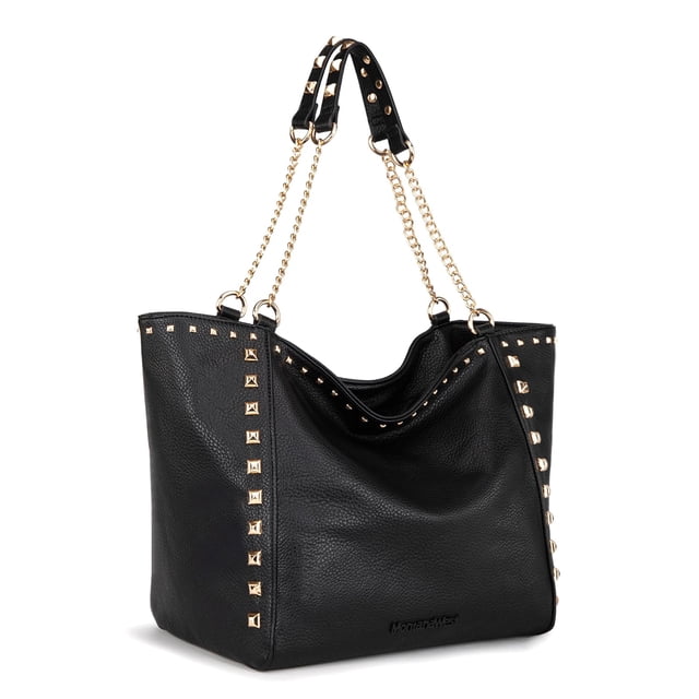 Bolso de mano Montana West de piel vegana de gran tamaño MWC-2751BK