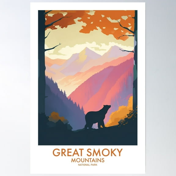 Great Smoky Mountains National Park Poster Wall Art, Modern Wall Decor, 8x12 UNFRAMED