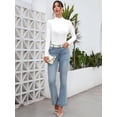 thumbnail image 4 of Women's Turtleneck Long Sleeve Shirts Casual Basic T Shirts Lightweight Base Layer Solid Slim Fit Tops, 4 of 6