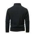 thumbnail image 4 of lkfuzj Men's Pullover Shirts 1/4 Zip Polar Fleece Sweatshirts Casual Long Sleeve Stand Collar Running Workout Sports Shirts Tops - Black, 4 of 4