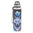 thumbnail image 2 of Wolf Fire Ghost Sports Water Bottle Portable Travel Mug 32oz BPA Free Leak Proof Straw Transparent Tritan for Gym Yoga Cycling Camping, 2 of 7