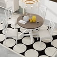 thumbnail image 3 of 5-Piece Retro Functional Dining Table Set Extendable Round Table And 4 Upholstered Chairs For Dining Room And Living Room (Brown+Antique White), 3 of 22