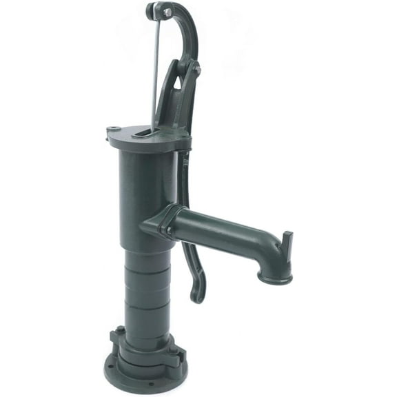 Hand Well Water Pump,Cast Iron Manual Well Pump Pitcher Pumps with Ring Handle, Deep Well Manual Water Transfer Pumping Machine Antique Hand Water Pumps for Gardens Yard Parks Ponds(Pump)