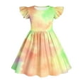 thumbnail image 7 of MKOSPLRT Casual Summer Dresses for Girl Fly Sleeve Tie Dye A Line Dress Crew Neck Twirly Skater Dress Lightweight Party Midi Dresses, 7 of 7