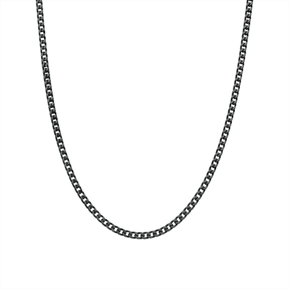 Metro Jewelry Stainless Steel Thin Foxtail Chain Necklace for Men with Whole Black Ion Plating 4 MM 22 Inch Long with Lobster Claw