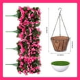 thumbnail image 5 of Hanging Baskets Artificial Flowers for Outdoor Interior Decor, Artificial Daisies Flowers shrubs Flowers Plants with Baskets for Home Porch Garden Patio Patio Spring Decoration(Pink), 5 of 5