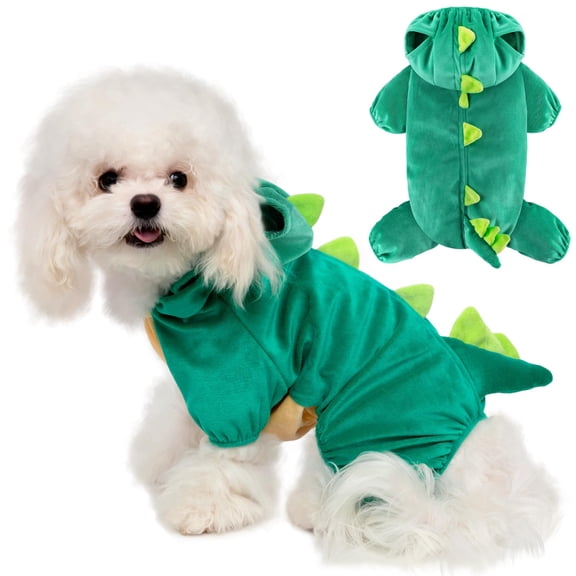 Miaocao Dog Dinosaur Halloween Costume Funny Dog Halloween Costumes Cute Hoodie for Small Medium Large Dogs with 3D Spikes Design for Halloween
