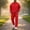 Red, variant on Men's 2 Piece Loose Fit Crewneck Tracksuit Set, Long Sleeve Pullover Sweatshirt & Drawstring Sweatpants with Side Pockets, Workout Running Activewear Outfit