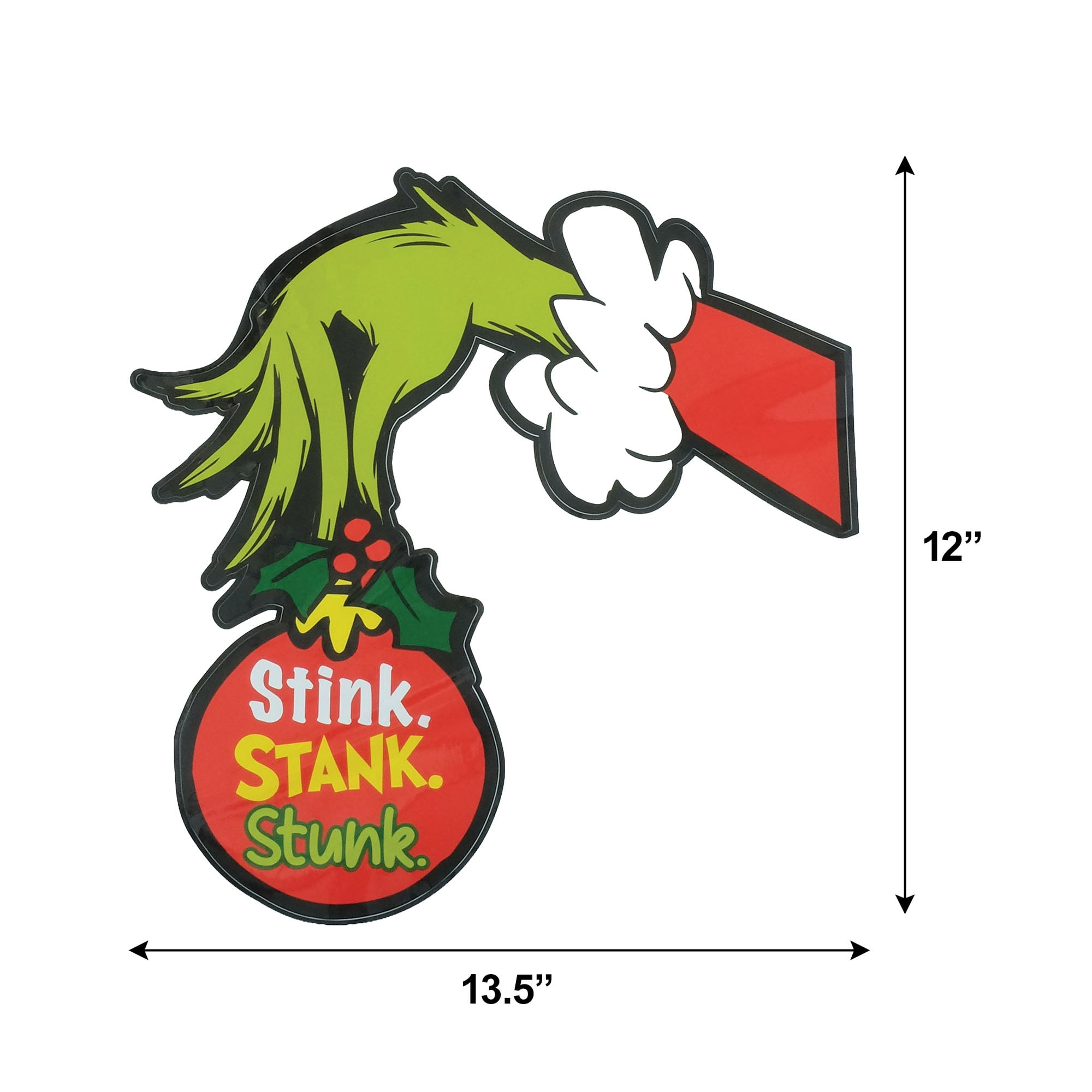 Dr. Seuss The Grinch Christmas Door Sticker Set – Holiday Wall & Door Decoration