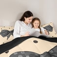 thumbnail image 5 of Castle Fairy Cartoon Black Bow Girl Twin Comforter Sets,Cute Polka Dots Bedding Set, 5 of 8