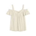 thumbnail image 5 of BILIKEYU Womens Summer Tops,&nbsp;Tie Front Tank Cap Sleeve Pleated Babydoll Blouse Cute Casual Loose Fit Flowy Shirts Going Out Vacation Beach Wear, Khaki, 5 of 5