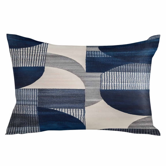 Boho Navy Blue Throw Pillow Cover 20 x 30 Inch Decorative Pillow Cover Modern Geometric Abstract Art Lumbar Pillowcase Seasonal Rectangle Cushion Case for Couch Sofa Bed Living Room