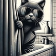 thumbnail image 6 of Ambesonne Cat Duvet Cover Set, Cool Detective Kitty Monochrome, King, Dark Grey Pale Sepia, 6 of 6