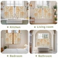 thumbnail image 6 of Orange Beige Abstract Tier Curtains, Modern Ombre Vintage Art Light Filtering Kitchen Curtains, 2Pcs Rod Pocket Half Window Treatments Panels for Sink Cafe Cabinet Basement 27.5x45 Inches, 6 of 9
