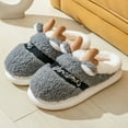 thumbnail image 2 of Utoimkio Christmas Fuzzy Slippers for Women Fall/Winter Outgoing Thick Bottom Plush Christmas Deer Cotton Drag, 2 of 3