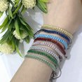thumbnail image 3 of Xiao Hua Pulsera de cuentas hecha a mano, adecuada tanto para hombres como para mujeres, pulsera ajustable sencilla y asequible con circonitas rectangulares de 2,5 x 5 (azul), 3 of 5