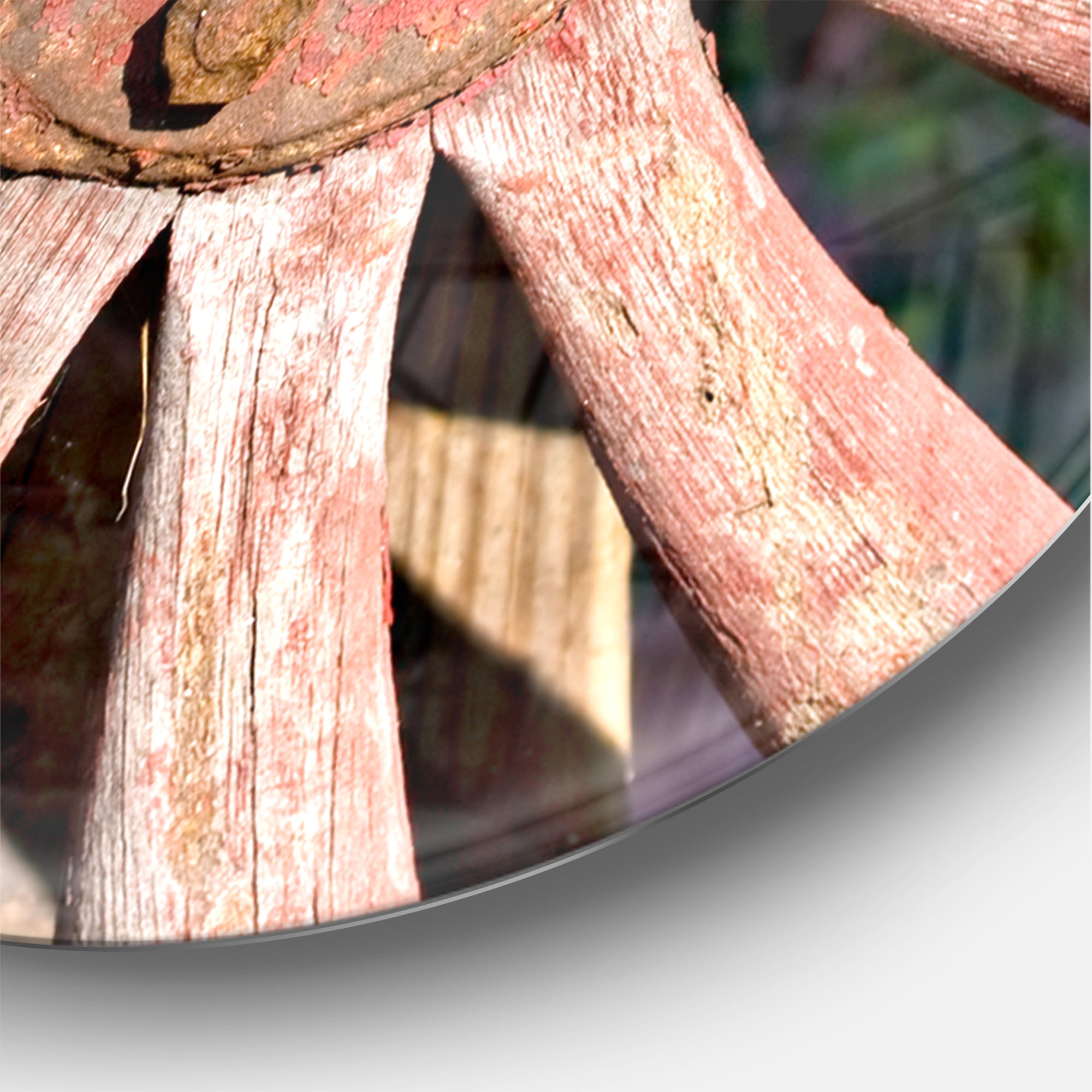 Designart 'Red Metal Country Wagon Wheel ' Farmhouse wall clock