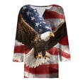 thumbnail image 4 of vigerkar 250 Anniversary USA Shirt Women 3/4 Sleeve V-Neck 250 Years T-Shirt 250th American Patriotic Tops 1776-2026 Tshirts (Red, XXL), 4 of 8