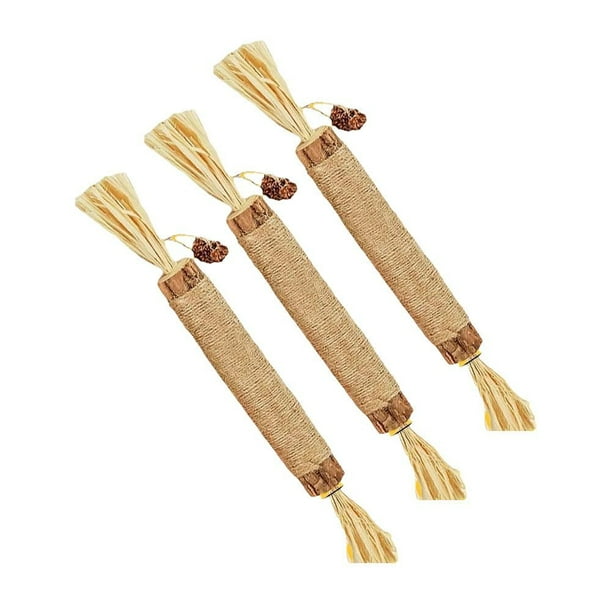 HFLWYWD Nylatails Silvervine Dental Stick, Palitos Masticables Silvervine para Gatos, Juguetes Masticables de Hierba Gatera Natural para la Limpieza Dental de Gatitos, Nylatails Natural Silvervine