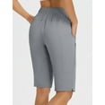 thumbnail image 4 of BALEAF Women's Hiking Shorts 13'' Knee Length Quick Dry Water Resistant Lightweight Bermuda with Pockets Frost Gray Size L, 4 of 7