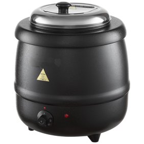 KFFKFF Electric Soup Warmer, 10QT Commercial Soup Kettle with Removable 304 Stainless Steel Insert, Adjustable Temperature Range 95~176&deg;F, Ideal for Restaurants and Large Families, Black