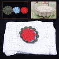 thumbnail image 4 of 52inch Round Hand Crochet Tablecloth Ecru Vintage Lace Table Cloth Floral Doily, 4 of 12