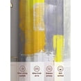 thumbnail image 5 of Yellow Gray Sheer Curtains 96 inches Long 2 Panels Set Geometric Graffiti Oil Paint Color Block Modern Tiers Sheers Rod Pocket Small Window Short Curtains for Kitchen Cafe, Each 52" W x 96" L, 5 of 7