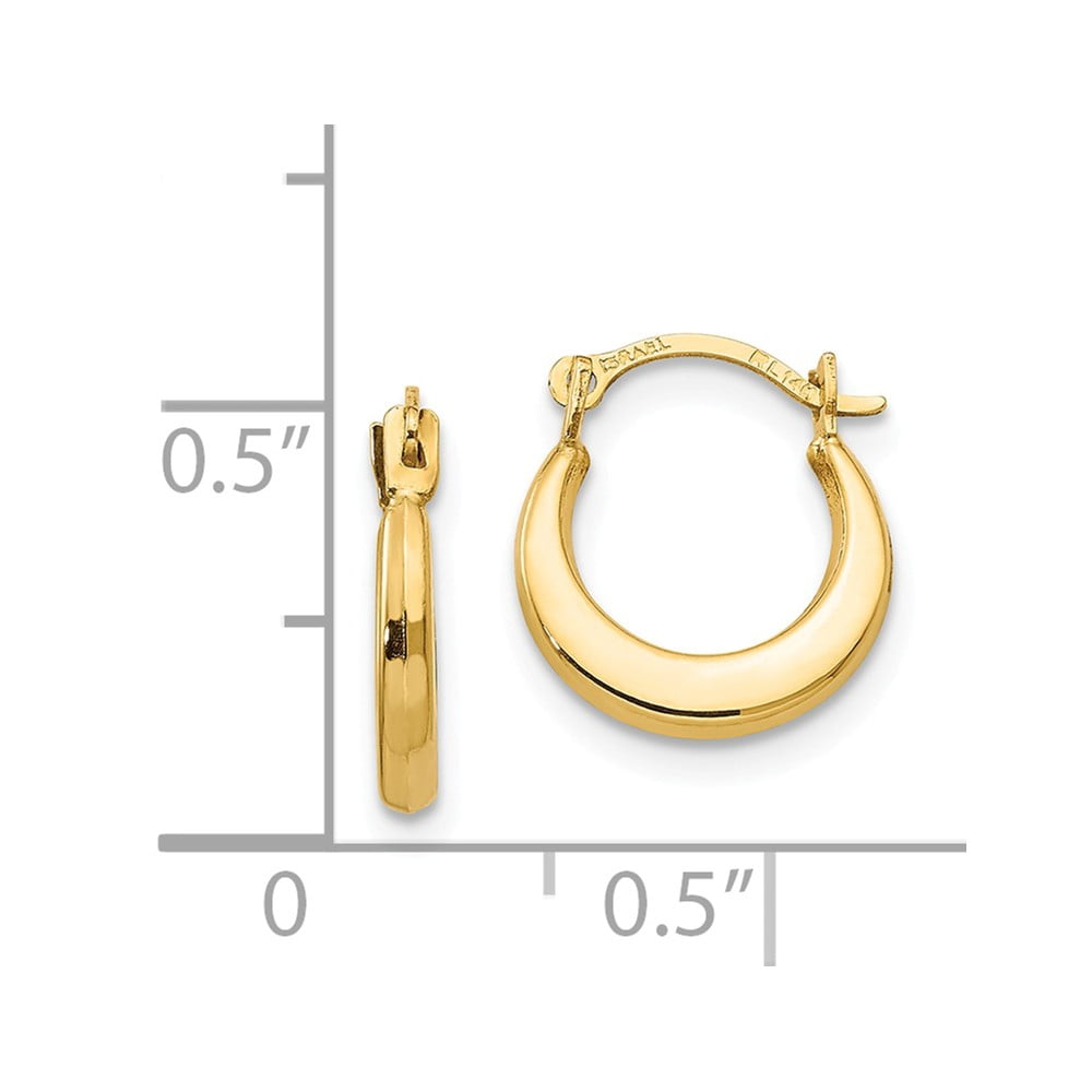 Real 14kt Yellow Gold Madi K Small Hoop Earrings; for Adults and Teens; for Women and Men