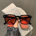 thumbnail image 1 of 2022 New Retro Sunglasses Fashion Personality Rice Nail Square Sunglasses-bright Black And Red Lenses, 1 of 4