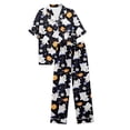 thumbnail image 6 of GZWYHT 2 Piece Pajama Set for Women Halloween Pajamas Pumpkin Print Short Sleeve Button Top and Capri Pants Matching Halloween Pajamas Soft Pajama Set for Women Cute Pajama Sets for Women Black 2XL, 6 of 7