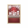 thumbnail image 1 of Christmas Wall Art with Frame, Winter Holidays Theme Gingerbread House Trees and Snowflakes Art Print, Printed Fabric Poster for Bathroom Living Room, 23" x 35", White Red, by Ambesonne, 1 of 2