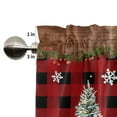 thumbnail image 6 of Fashnice Thermal Insulated Kitchen Valance Xmas Cafe Tier Christmas Short Window Curtain Christmas Half Window Drapes Slot Top Bathroom Scarf Style-J 2pc-Tier Curtain: W:27.5''x H:24'', 6 of 6