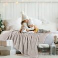 thumbnail image 3 of Unique Bargains Soft Flannel Fleece Velvet Blanket Camel 90" x 108", 3 of 8