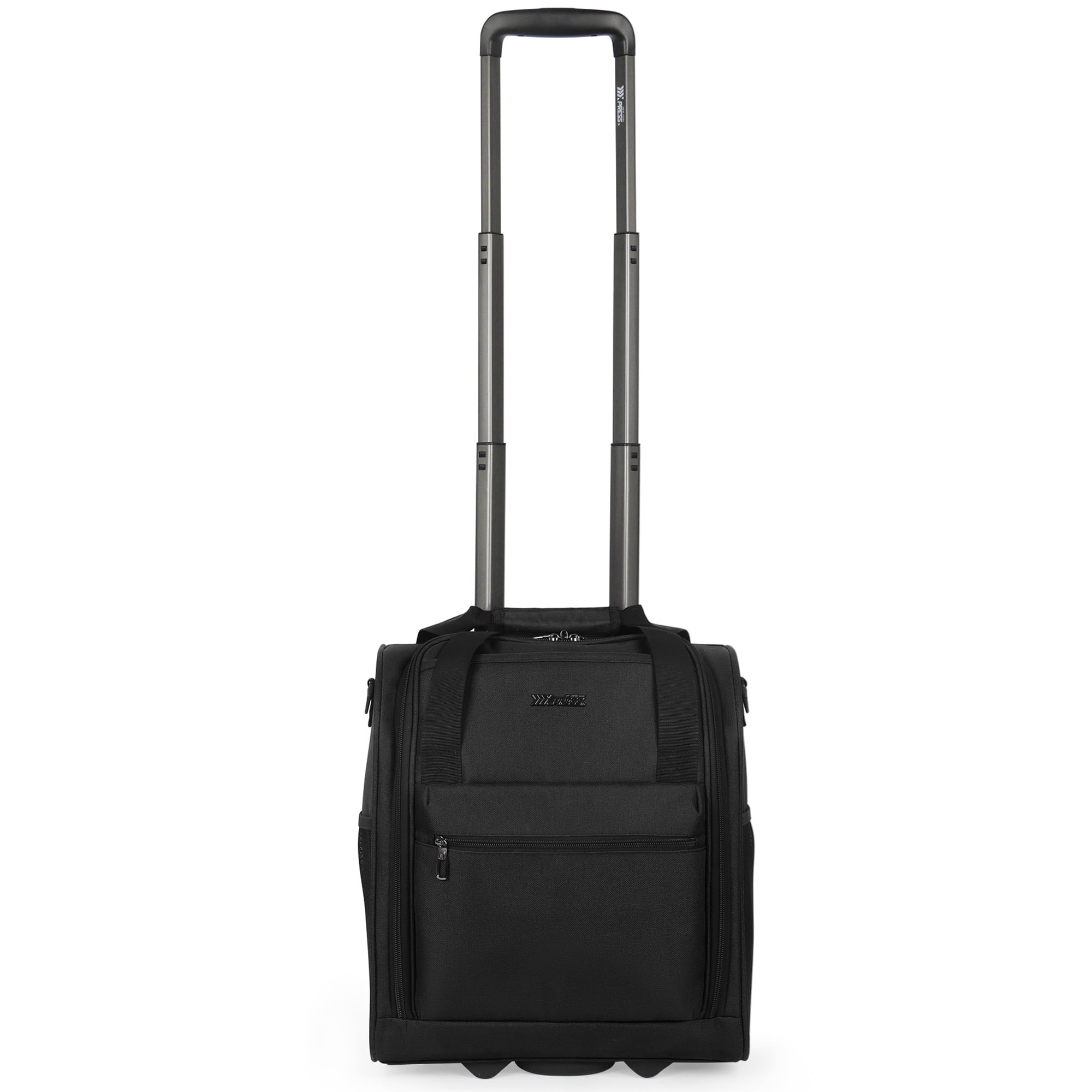 New York Xpress 16" Underseat Carry-on Luggage Lightweight Softside Rolling Suitcase with 2 Wheels, Black - TA13