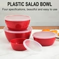 thumbnail image 2 of Set of 4 Pcs Plastic Mixing Bowls,Red Plastic Storage Containers with Lids for Kitchen Preparing,4 Size Food Storage Mixing Bowls for School,Home, 2 of 6