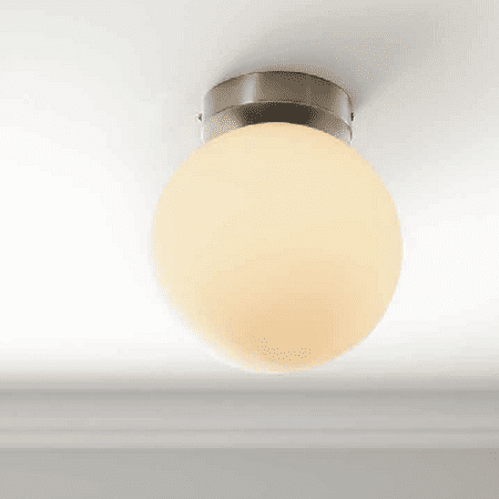 

BHG Frosted Globe Glass Ceiling Light Brass 1 A19 60W Eqv Bulb Included