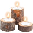 thumbnail image 3 of Portavelas de madera JanHm personalizado para velas de té juego de 3, 3 of 5