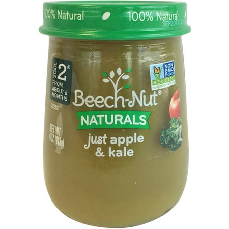 (10 Pack) Beech-Nut Naturals Just Apple & Kale Stage 2 Baby Food, 4.0