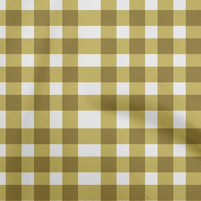 oneOone Rayon Olive Green Fabric Gingham Check Craft Projects Decor Fabric Printed By The Yard 56 Inch Wide