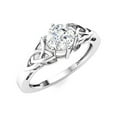 thumbnail image 2 of AVDAN 5mm Round Moissanite Diamond 925 Sterling Silver Celtic Knot Women Wedding Ring Jewelry, 2 of 8