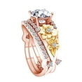 thumbnail image 2 of AFFY 1.21 Carat Round Shape Natural Diamond Unique Floral Wedding Ring Set 14k Solid Rose Gold Ring Size-8.5, 2 of 2