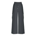 thumbnail image 4 of Luxalzxs Cargo Sweatpants for Women Fall Fashion Wide Leg Joggers Cargo Pants High Waisted Drawstring Sport Pants Baggy Athletic Trousers with Pockets, 4 of 5