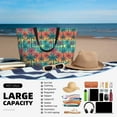 thumbnail image 4 of Goofa Hawaii Palms Print Beach Bags Waterproof Beach Tote Bag Zipper Sandproof Swim Pool Bag Large Tote Beach Vacation Travel, 4 of 6